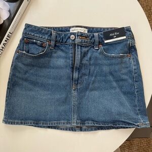 Abercrombie & Fitch Curve Love Mid Rise Blue Skirt